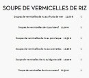 Menu Mr noodle - Les soupes de vermicelles de riz