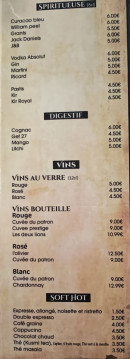 Menu Sai Lounge - Les digestifs, bières et vins,...