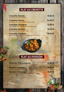 Menu Sai Lounge - Les plats au crevettes et plats  au poissons