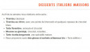 Menu Al forno - Les desserts