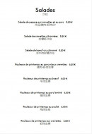 Carte et menu de Bo Bun Flandre à Paris 19 — Les salades