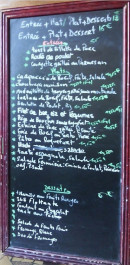 Menu Café Parisien - L'ardoise