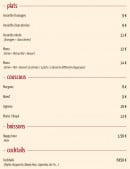 Menu Le 9b - Les plats, les couscous, les boissons ...
