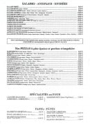 Carte et menu de Pizzeria Franco et Giacomo à Paris 19 — Les salades, antipastis, entrées, pizzas...