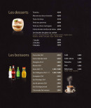 Menu Restaurant rosa parks - Les desserts et boissons