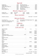 Menu Santa Monica - Les apéritifs, boissons fraiches et vins, ...