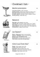 Menu Sunny - Les cocktails