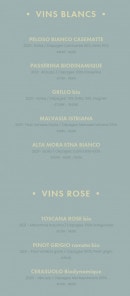 Menu AHO • cucina moderna - Les vins blancs et vins rosés