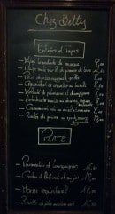 Menu Chez betty - Les entrées, tapas et plats