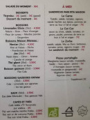 Menu L'Athanor - Les desserts, sandwichs et boissons