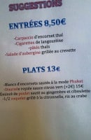 Menu L'échappée - Un extrait de la carte