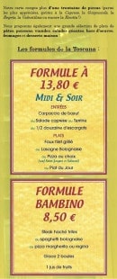 Menu La Toscana - Les informations sur le menu et formules