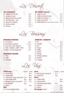 Menu Mekomi - Les desserts, les boissons et vins