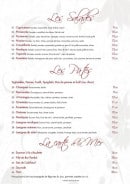 Menu Mekomi - Les salades, les pates et les produits de la mer