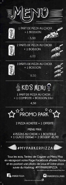 Menu Parker Pizza - Les menus et menu enfant