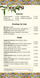 Menu Pizza Clip - Les entrées, pasta, ...