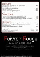 Menu Poivron Rouge - Les boissons, smoothies...