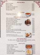 Menu Restaurant Numidia - Les entrées, soupes et grillades au  feu de bois
