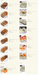Menu Sushi 14. - Les brochettes et  les maki sushi sashimi