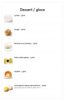 Menu Sushi King - Les desserts et glaces