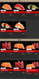 Menu Sushi Nuit - Les sushis et sashimis