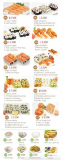 Menu Sushi Sun II - Les plateaux