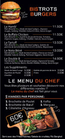 Menu A la Braise - Bistrots burgers et menu du chef