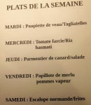 Menu Au Qg - Les plats du jour de cette semaine