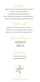 Menu Coco - Les cocktails, bières et champagnes
