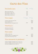 Menu Dolce Vita - Les vins