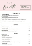 Menu L'Entrepôt Food Hall - Café bacetto