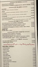 Menu Le bistro de la cathédrale - Les pates, salades et omelettes,...