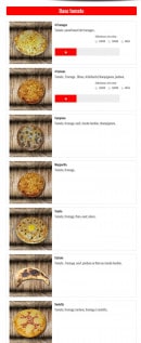 Menu O'delices - Pizzas à base tomate