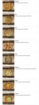 Menu O'delices - Pizzas à base tomate suite