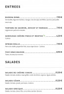 Menu Rev’art jungle - Les entrées, et salades
