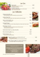 Menu Chantegrill - Le cru et grillades