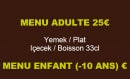 Menu Ottoman palace - Les menus