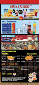 Menu Kebab City - Menu enfant, boissons, glaces,...