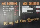 Menu King of the Queen kebab - Les boissons et desserts