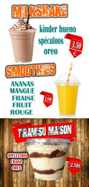 Menu Papa-poule - Milkshake et smoothies