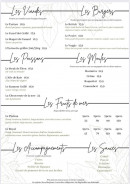 Menu La Tour aux Crabes - les viandes, burgers, poissons et moules,...