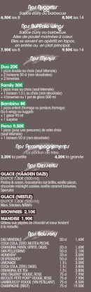 Menu Dominute Pizza - Les menus, accompagnements, desserts...
