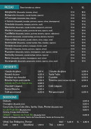 Menu Le BG - Pizzas, desserts et boissons