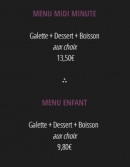 Menu Le Piano Crêpes - Menu midi minute et menu enfant