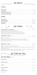 Menu Mamma Mia - les bières, cidres et vins italiens