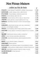 Carte et menu de La Fontaine Fleurie à Fontaine la Mallet — Les pizzas a emporter