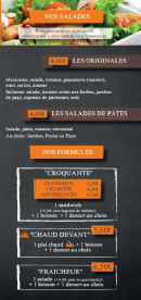 Carte et menu de Les douceurs de Lola à Sotteville les Rouen — Salades et formules