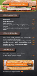 Carte et menu de Les douceurs de Lola à Sotteville les Rouen — Sandwiches