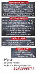 Menu O deux - Les menus