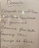 Menu Le comptoir de la poste - Les desserts